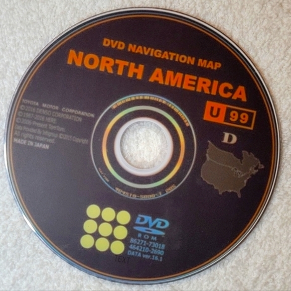 Toyota Gen 6 Navigation Latest 2017-18 Map Update DVD U99 Version 17.1 N America - Picture 3 of 11